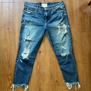 Mother straight got ripped jeans